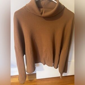 American Eagle Oversized Crop Mock Neck Sweater